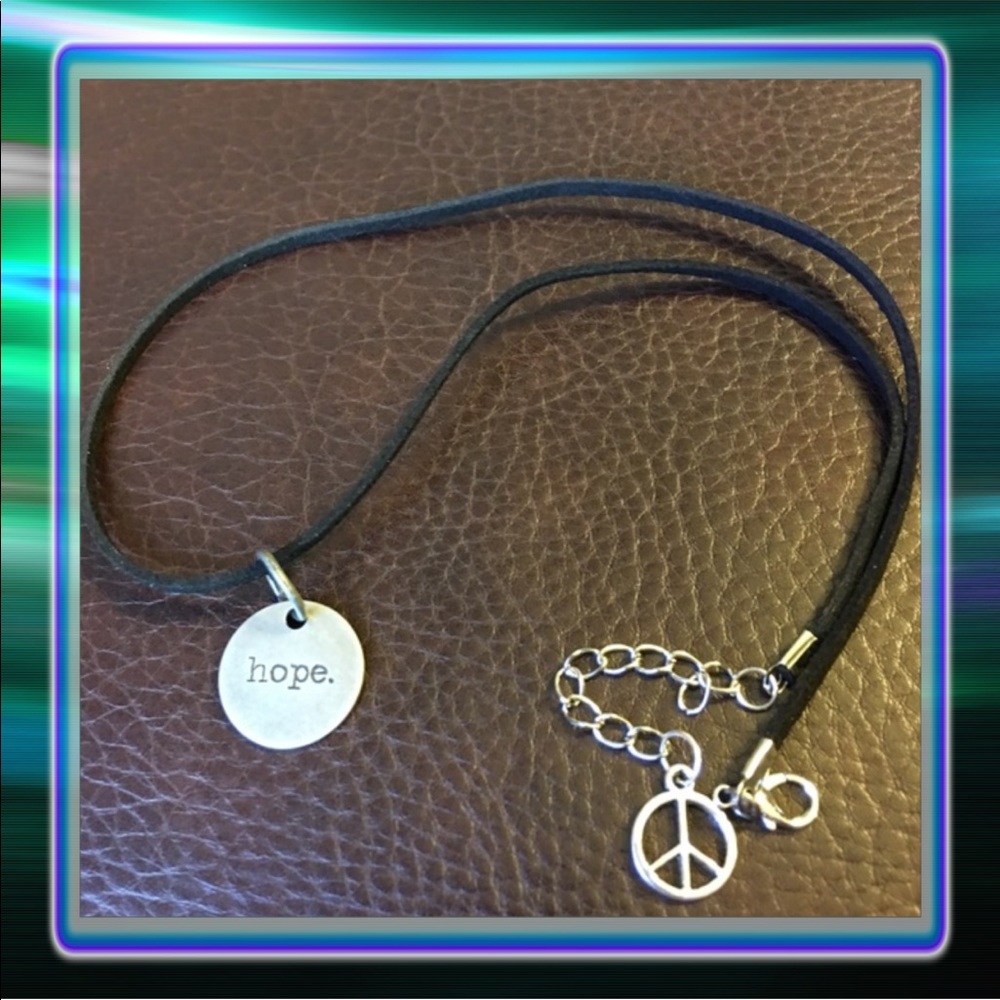 Hope" Black Velvet Necklace